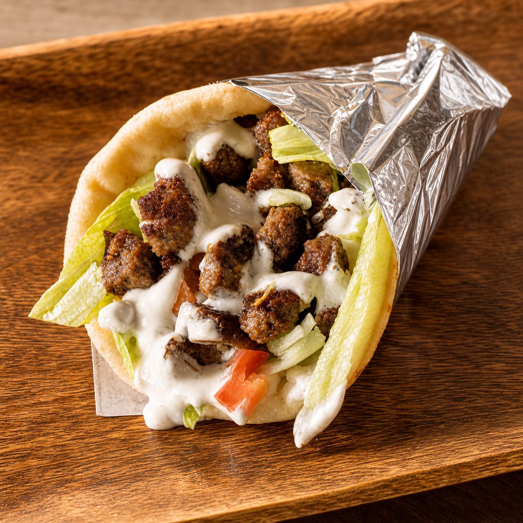 Beef Gyro Sandwich.